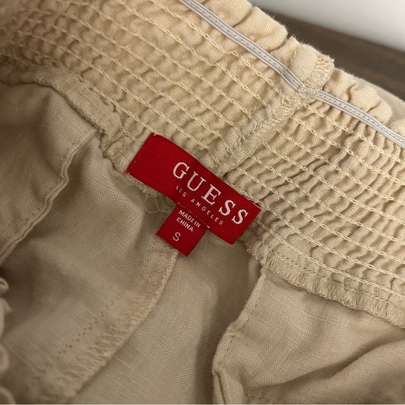 Guess linen cropped Cream Pants S - Picture 6 of 12